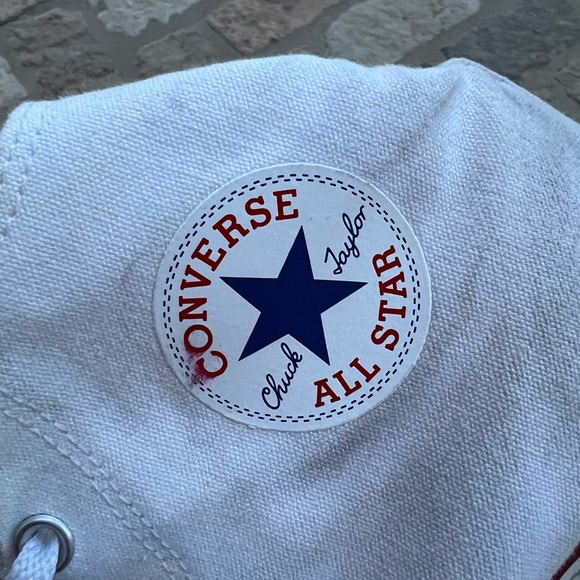 Converse White High-Top Sneakers with Red Accents - Picture 5 of 6